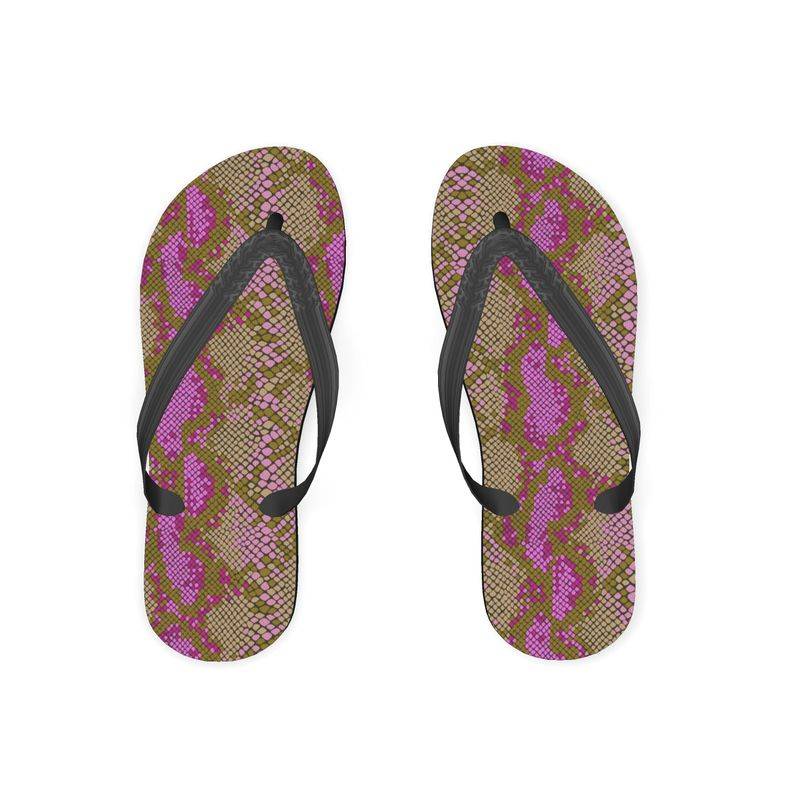 Snakeskin flip flops cheap